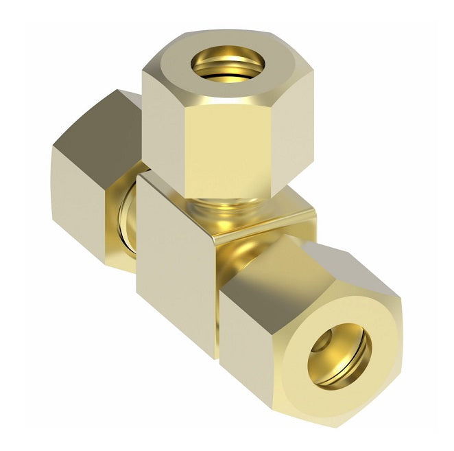 64X5 by Danfoss | Compression Fitting | Union Tee | 5/16" Tube OD | Brass