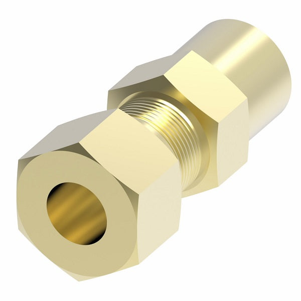 661X6X2 by Danfoss | SelfAlign Adapter | Female Connector | 3/8" Tube OD x 1/8" Female NPTF | Brass
