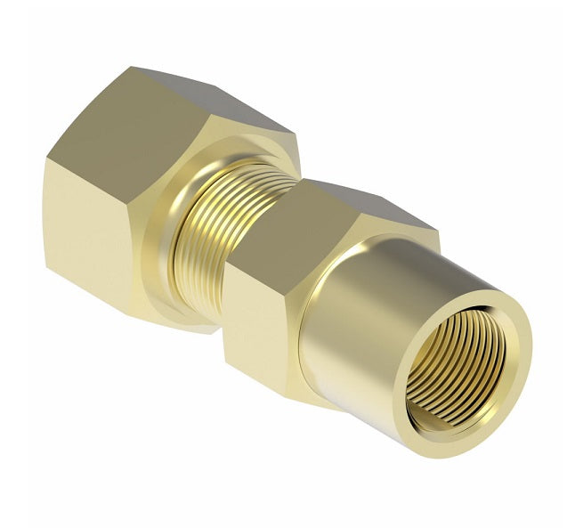 661X4 by Danfoss | SelfAlign Adapter | Female Connector | 1/4" Tube OD x 1/8" Female NPTF | Brass