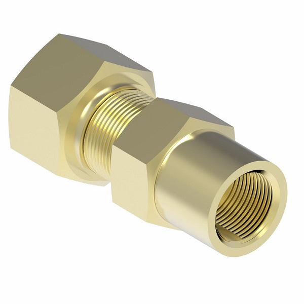 66X2 by Danfoss | Compression Fitting | Female Connector | 1/8" Tube OD x 1/8" Female NPTF | Brass