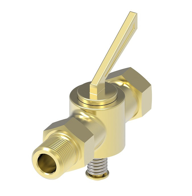 6829 by Danfoss | Ground Plug Drain | Male to Female Pipe | 1/4" Male NPTF x 1/4" Female NPTF | Brass