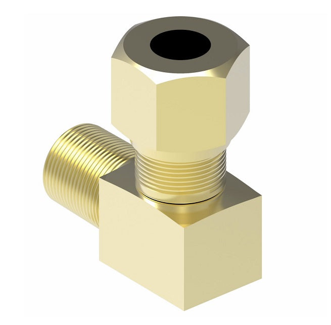 691X4 by Danfoss | SelfAlign Adapter | Male 90° Elbow | 1/4" Tube OD x 1/8" Male NPTF | Brass