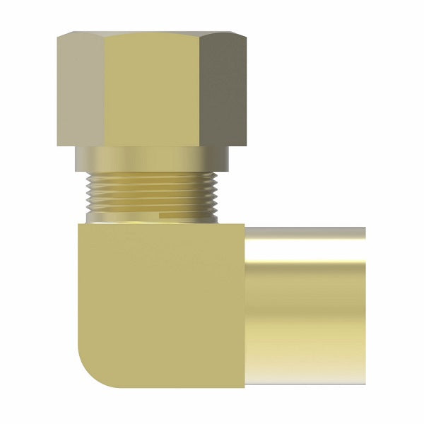 70X3 by Danfoss | Compression Fitting | Female Connector 90° Elbow | 3/16" Tube OD x 1/8" Female NPTF| Brass