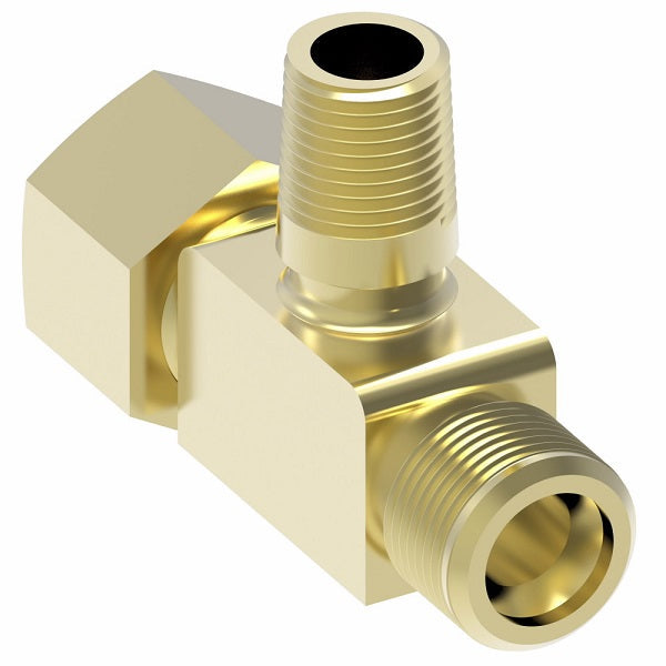 72X8 by Danfoss | Compression Male Branch Tee | 3/8" Male NPTF x 1/2" Tube OD x 1/2" Tube OD | Brass