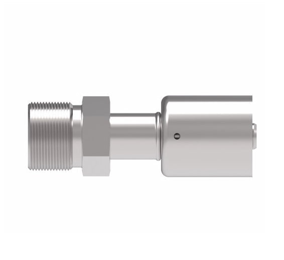 75708E-W08 Weatherhead by Danfoss | 757 'E' Series | Male Bumped Tube O-Ring Rigid Crimp Fitting | -08 Male Bumped Tube O-Ring x -08 Hose Barb | Steel