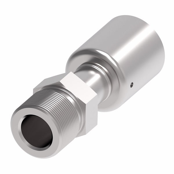 75708E-W08 Weatherhead by Danfoss | 757 'E' Series | Male Bumped Tube O-Ring Rigid Crimp Fitting | -08 Male Bumped Tube O-Ring x -08 Hose Barb | Steel