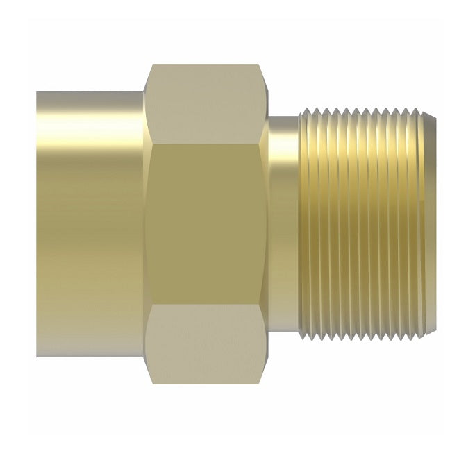 B66X4X4 by Danfoss | Compression Fitting | Female Connector (Body Only) | 1/4" Tube OD x 1/4" Female NPTF | Brass