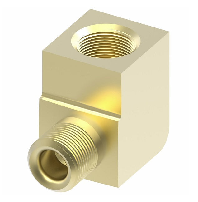 B70X4 by Danfoss | Compression Fitting | Female Connector 90° Elbow (Body Only) | 1/4" Tube OD x 1/8" Female NPTF| Brass