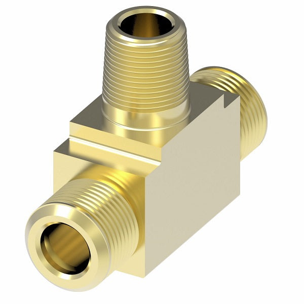 B72X5 by Danfoss | Compression Male Branch Tee (Body Only) | 1/8" Male NPTF x 5/16" Tube OD x 5/16" Tube OD | Brass