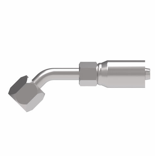 12E-692 Weatherhead by Danfoss | Everflex E Series | Female 37° JIC Swivel Tube 45° Elbow Crimp Fitting | -12 Female 37° JIC Swivel x -12 Hose Barb | Steel