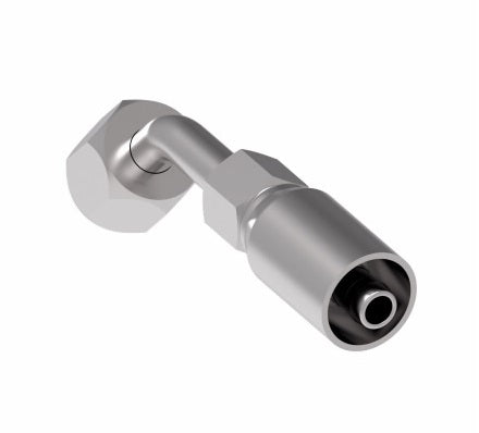 04E-684 Weatherhead by Danfoss | Everflex E Series | Female 37° JIC Swivel Tube 45° Elbow Crimp Fitting | -04 Female 37° JIC Swivel x -04 Hose Barb | Steel
