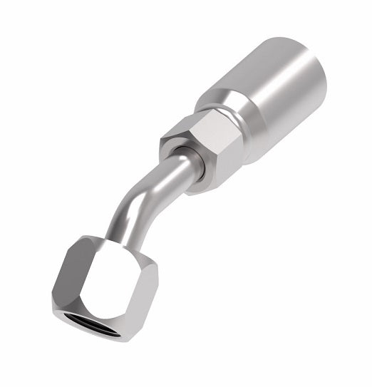 12E-692 Weatherhead by Danfoss | Everflex E Series | Female 37° JIC Swivel Tube 45° Elbow Crimp Fitting | -12 Female 37° JIC Swivel x -12 Hose Barb | Steel