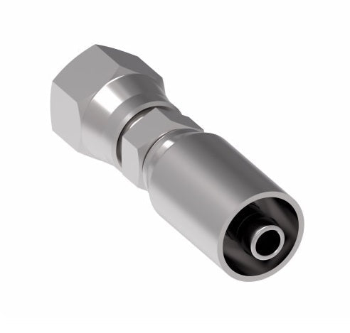 08E-608 Weatherhead by Danfoss | Everflex E Series | Female 37° JIC Swivel Crimp Fitting | -08 Female 37° JIC x -08 Hose Barb | Steel Pack of 10