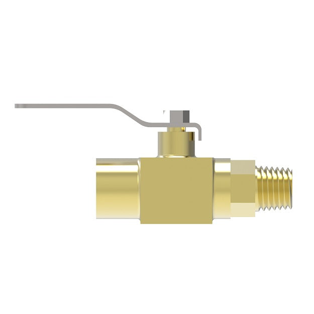 FF90590-02 by Danfoss | Mini Instrumentation 2-Way Ball Valve | 1/8" Male NPT x 1/8" Female NPT | Brass