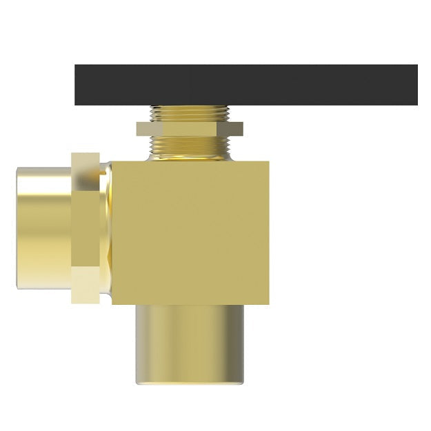 FF90595-06 by Danfoss | Instrumentation 2-Way Ball Valve | 90° Elbow | 3/8" Female NPT x 3/8" Female NPT | Brass