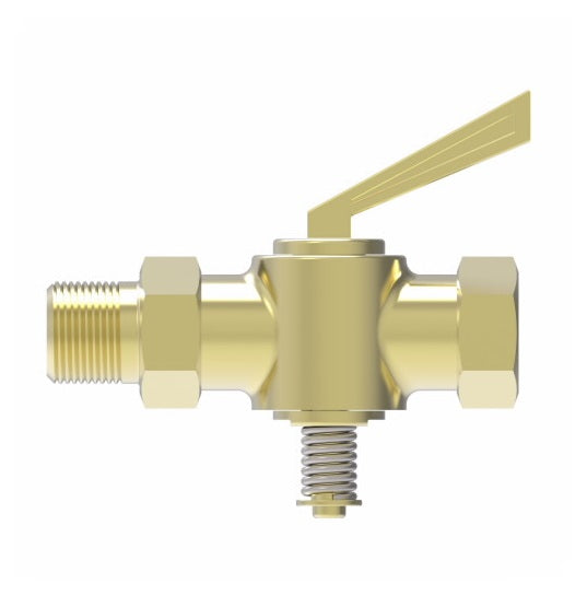 W20332 by Danfoss | Air Brake Adapter for Copper Tubing | Shut Off Valve | 1/4" Male Pipe x 1/4" Female Pipe | Brass