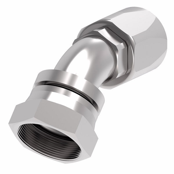 EJ5359-2020S by Danfoss | Female 37° JIC Swivel 45° Tube Elbow Field Attachable Fitting | FC800 EverCool | -20 Female 37° JIC Swivel x -20 Reusable Hose End | Steel