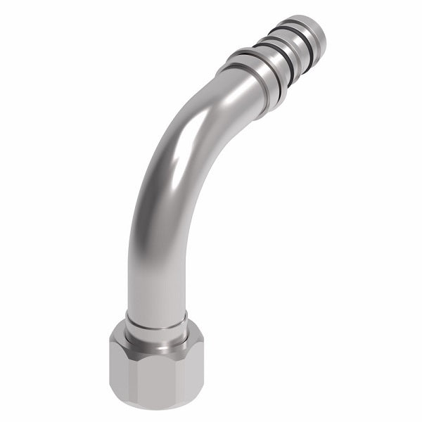 EJ3533-04-0808S E-Z Clip System by Danfoss | Female JIC 37° Flare 90° Elbow | A/C Refrigeration Fitting | -08 Female JIC 37° Flare x -08 Hose Barb | Steel