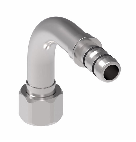 EJ3533-05-1010S E-Z Clip System by Danfoss | Female JIC 37° Flare 90° Elbow | A/C Refrigeration Fitting | -10 Female JIC 37° Flare x -10 Hose Barb | Steel