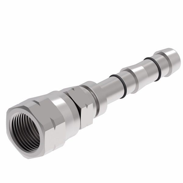 FJ3057-03-0808S E-Z Clip System by Danfoss | Female SAE 45° Flare | A/C Refrigeration Fitting | -08 Female SAE 45° Flare x -08 Hose Barb | Steel
