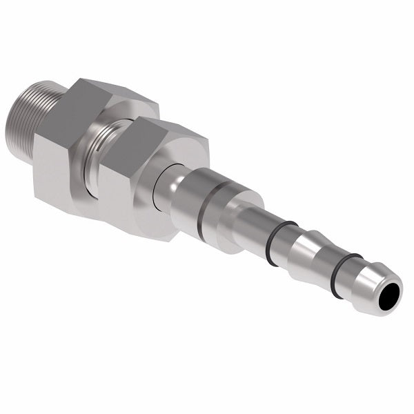 FJ3513-1216S E-Z Clip System by Danfoss | Male O-Ring Pilot Bulkhead | A/C Refrigeration Fitting | -12 Male O-Ring Pilot x -16 Hose Barb | Steel