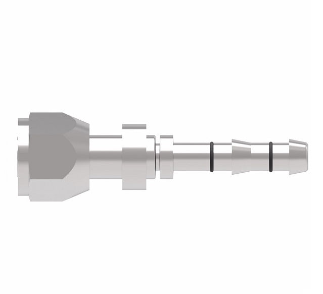 FJ3632-1010S E-Z Clip System by Danfoss | Female O-Ring (Long Pilot) | A/C Refrigeration Fitting | -10 Female O-Ring Long Pilot x -10 Hose Barb | Steel