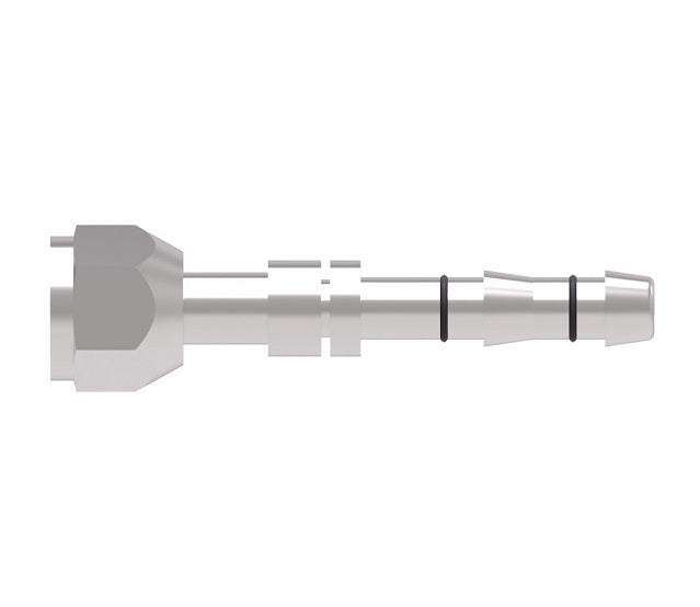 FJ5984-0808S E-Z Clip System by Danfoss | Female O-Ring (Short Pilot) | A/C Refrigeration Fitting | -08 Female O-Ring Short Pilot x -08 Hose Barb | Steel