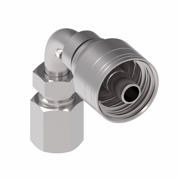 1AA6MTB6 Ermeto by Danfoss | 7000 Series | Flareless Tube 90° Elbow (MTB) TTC Crimp Fitting | -06 Flareless Tube x -06 Hose Barb | Steel