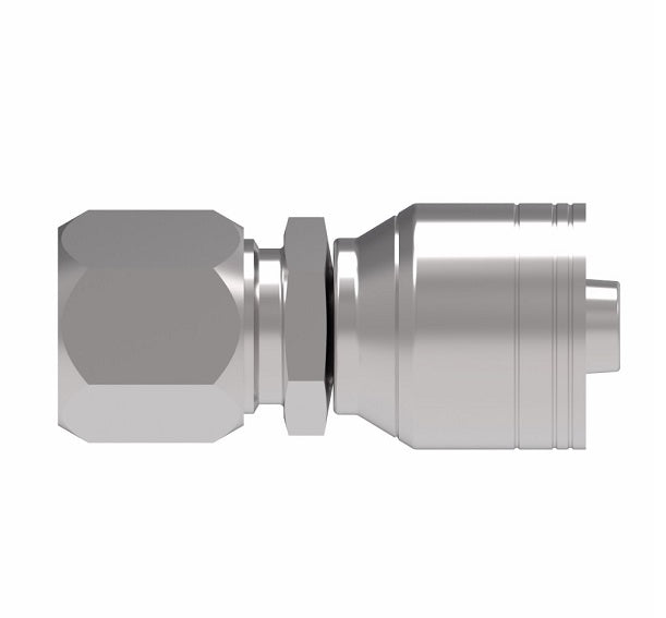 1AA5MT6 Ermeto by Danfoss | 7000 Series | Female Flareless Tube Rigid (MT) Crimp Fitting | -05 Female Flareless Tube Rigid x -06 Hose Barb | Steel