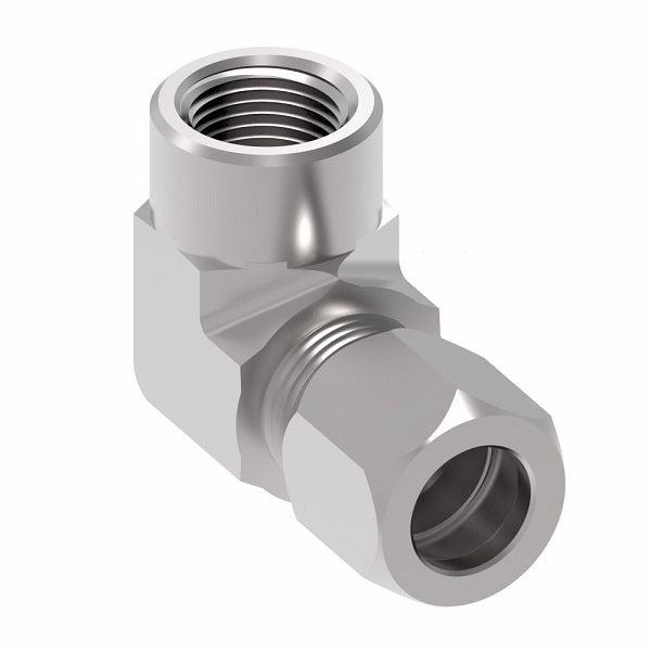 7455X6 Ermeto by Danfoss | 7000 Series | Female Pipe/Tube 90° Elbow Connector | 1/4" Female NPTF x 3/8" Tube OD | Steel