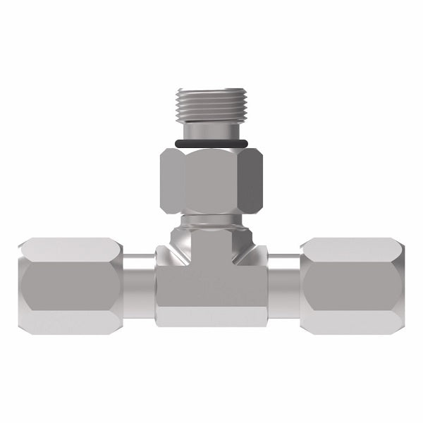 7715X8 Ermeto by Danfoss | 7000 Series | Male ORB Branch/Tube Tee | 3/4" Tube OD x 3/4" Tube OD x 3/4" Male O-Ring Boss | Steel