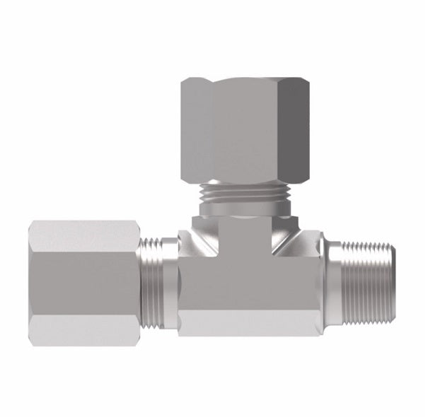 7755X4 Ermeto by Danfoss | 7000 Series | Male NPTF Run/Tube Tee | 1/4" Tube OD x 1/8" Male NPTF x 1/4" Tube OD | Steel
