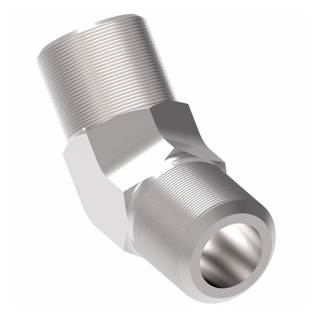 B7355X6 Ermeto by Danfoss | 7000 Series | Male 45° Elbow Connector (Body Only) | 1/4" Male Pipe x 3/8" Tube OD | Steel