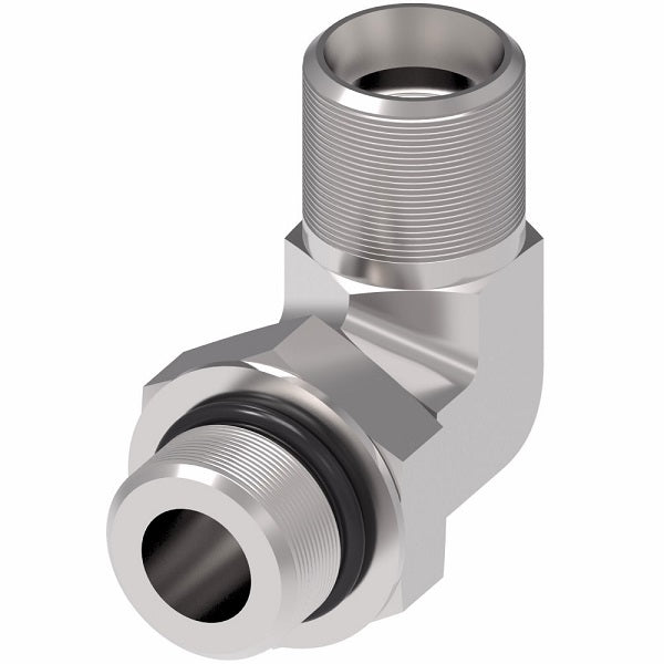 B7515X6 Ermeto by Danfoss | 7000 Series | Straight Thread ORB/Tube 90° Elbow (Body Only) | 3/8" Male O-Ring Boss x 3/8" Tube OD | Steel