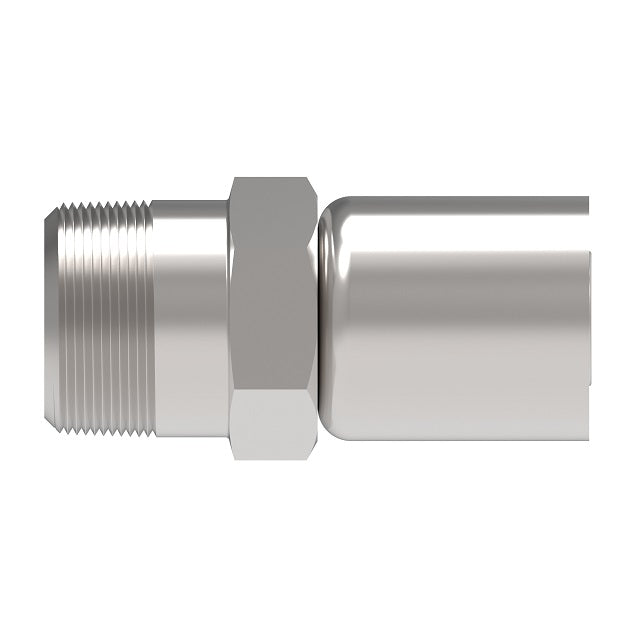 16-116-A by Danfoss | Conv-O-Crimp | Male Pipe Convoluted Hose Fitting | -16 Male Pipe x -16 Hose Barb | 316/304 Stainless Steel