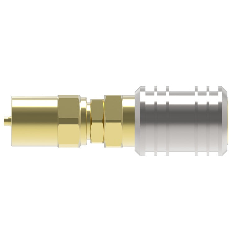 1SD9 Hansen® by Danfoss | Pneumatic Quick Disconnect Coupling | 1000 Series | Hose Crimp End | 11/16" Hose OD | 3/8" Hose ID x 1/4" Body Size | Socket | NBR Seal | Brass