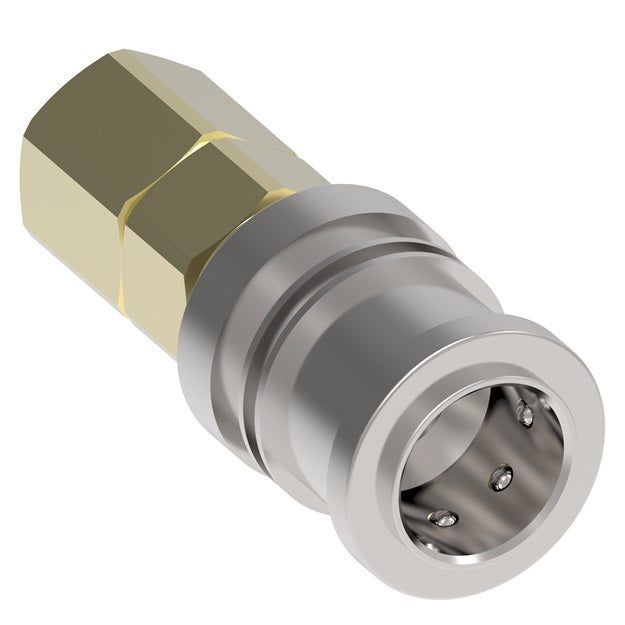 100E Hansen® by Danfoss | Pneumatic Quick Disconnect Coupling | 100 Series | 1/8" Female NPTF x 1/4" Body Size | Socket | Buna-N Seal | Brass