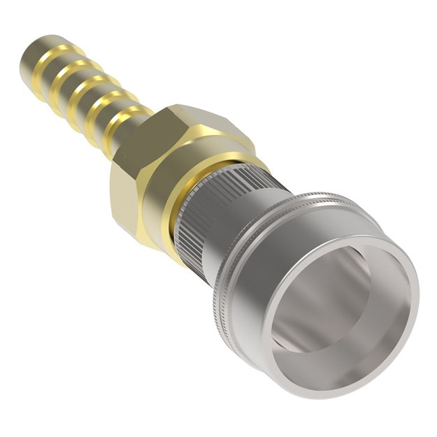 110E Hansen® by Danfoss | Pneumatic Quick Disconnect Coupling | 100 Series | Hose Barb End | 1/4" Hose ID x 1/4" Body Size | Socket | Buna-N Seal | Brass