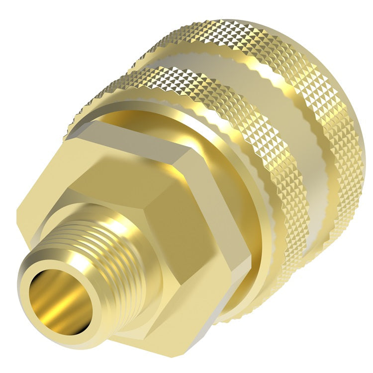 103 Hansen® by Danfoss | Pneumatic Quick Disconnect Coupling | 100 Series | 1/4" Male NPTF x 1/4" Body Size | Socket | Buna-N Seal | Brass