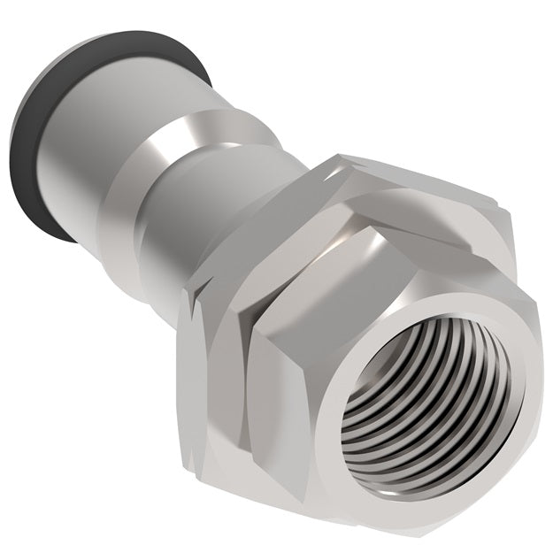 2KGF16 Hansen® by Danfoss | Food & Beverage Quick Disconnect Coupling | 2HKGL Series | 1/4" Female NPT x 1/4" Body Size | Plug for Gas | NBR Seal | Stainless Steel