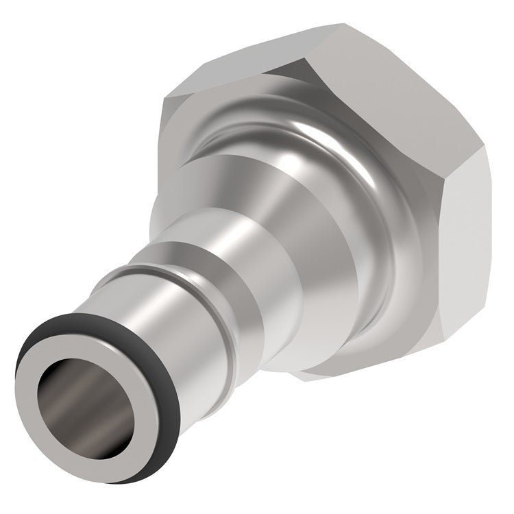 2KLS3 Hansen® by Danfoss | Food & Beverage Quick Disconnect Coupling | 2HKGL Series | 7/16-20 Female UNF x 1/4" Body Size | Plug for Liquid | NBR Seal | Stainless Steel