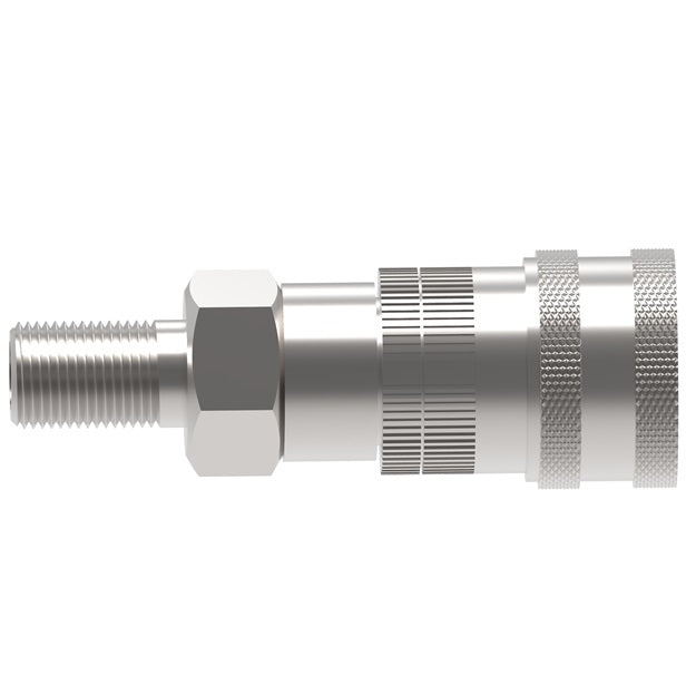 2HG15 Hansen® by Danfoss | Food & Beverage Quick Disconnect Coupling | 2HKGL Series | 1/4" Male NPT x 1/4" Body Size | Socket for Gas | NBR Seal | Stainless Steel