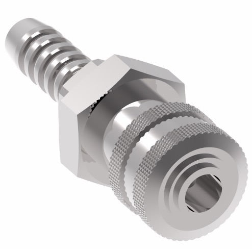 2R195 Hansen® by Danfoss | Pneumatic Quick Disconnect Coupling | 2RL Series | Hose Barb End | 5/16" Hose ID x 1/4" Body Size | Socket | Buna-N Seal | Steel