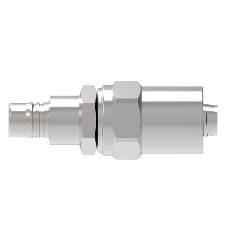 2L18B3 Hansen® by Danfoss | Pneumatic Quick Disconnect Coupling | 2RL Series | Hose Crimp End | 1/2" Hose OD | 1/4" Hose ID x 1/4" Body Size | Plug | Steel
