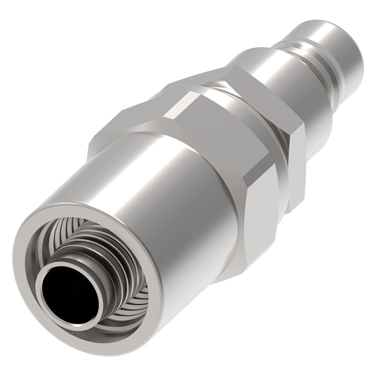 2L23D11 Hansen® by Danfoss | Pneumatic Quick Disconnect Coupling | 2RL Series | Hose Crimp End | 3/4" Hose OD | 3/8" Hose ID x 1/4" Body Size | Plug | Steel