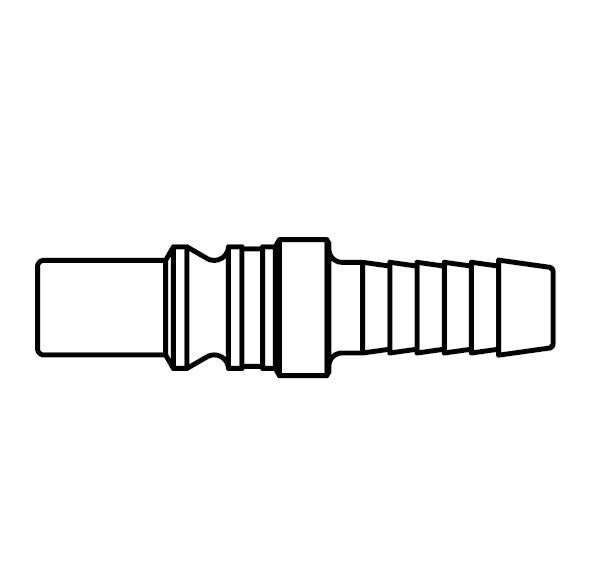 3807 Hansen® by Danfoss | Pneumatic Quick Disconnect Coupling | 310 Series | Hose Barb End | 3/8" Hose ID x 3/8" Body Size | Plug | Steel
