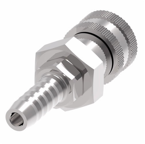 3R27 Hansen® by Danfoss | Pneumatic Quick Disconnect Coupling | 3RL Series | Hose Barb End | 1/2" Hose ID x 3/8" Body Size | Socket | Buna-N Seal | Steel