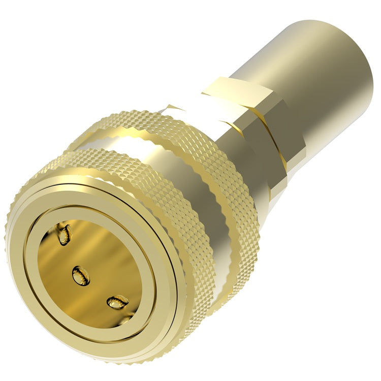 4SB7 Hansen® by Danfoss | Pneumatic Quick Disconnect Coupling | 4000 Series | Hose Crimp End | 5/8" Hose OD | 1/4" Hose ID x 3/8" Body Size | Socket | NBR Seal | Brass