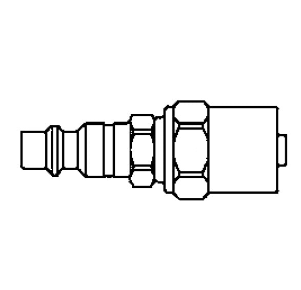 4PB7 Hansen® by Danfoss | Pneumatic Quick Disconnect Coupling | 400 Series / 4000 Series | Hose Crimp End | 5/8" Hose OD | 1/4" Hose ID x 3/8" Body Size | Plug | Steel