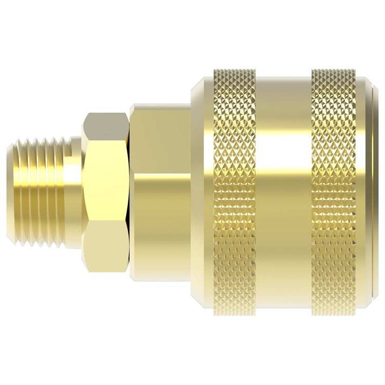5300E Hansen® by Danfoss | Pneumatic Quick Disconnect Coupling | 5000 Series | 1/2" Male NPTF x 1/2" Body Size | Socket | NBR Seal | Brass